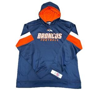 Denver Broncos NFL Team Apparel Hoodie Long Sleeve Sweatshirt, Size 2XL, NWT
